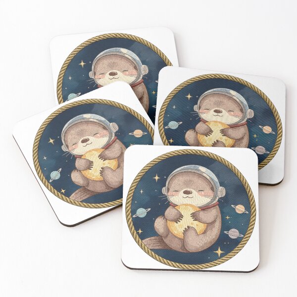 Item preview, Space Explorer Otter Kawaii Astronaut Cosmic Patch Art designed and sold by KooksStudio.