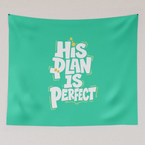 Item preview, His Plan Is Perfect - Christian Graffiti Typography designed and sold by Emmafeystilo.