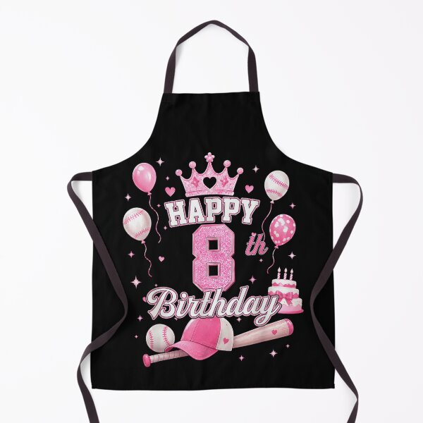 Item preview, Happy 8th Birthday Girl Princess Baseball Theme Pink Crown Cute Eight Years Old designed and sold by EricCotanori.