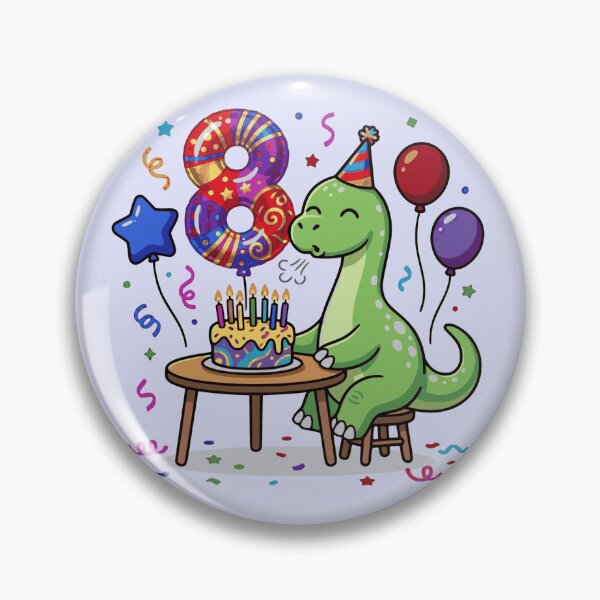 Item preview, 8th dino birthday green long neck  designed and sold by Tronstell.