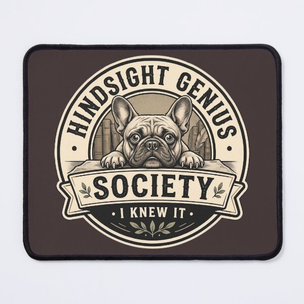 Item preview, Hindsight Genius Club T-Shirt - I Knew It French Bulldog Vintage Badge Logo Design  designed and sold by Halejo68.