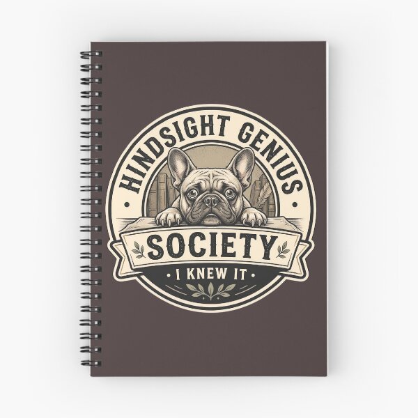 Item preview, Hindsight Genius Club T-Shirt - I Knew It French Bulldog Vintage Badge Logo Design  designed and sold by Halejo68.