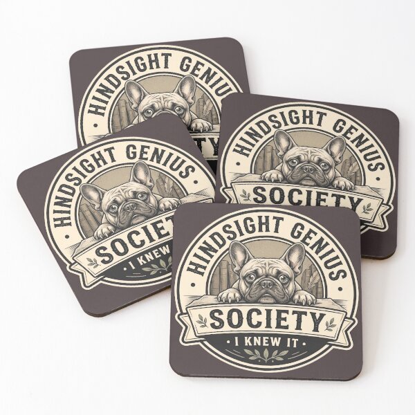 Item preview, Hindsight Genius Club T-Shirt - I Knew It French Bulldog Vintage Badge Logo Design  designed and sold by Halejo68.