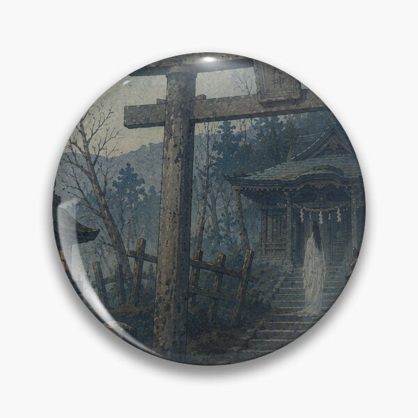 Item preview, Abandoned Shrine Ghost Ukiyo-e Art Print | Japanese Folklore Spirit | Haunted Shrine Landscape designed and sold by Vandy Fullam.