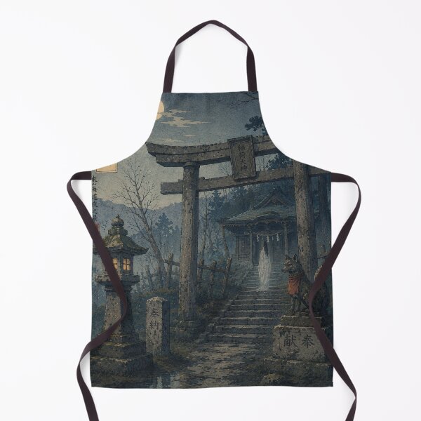 Item preview, Abandoned Shrine Ghost Ukiyo-e Art Print | Japanese Folklore Spirit | Haunted Shrine Landscape designed and sold by Vandy Fullam.