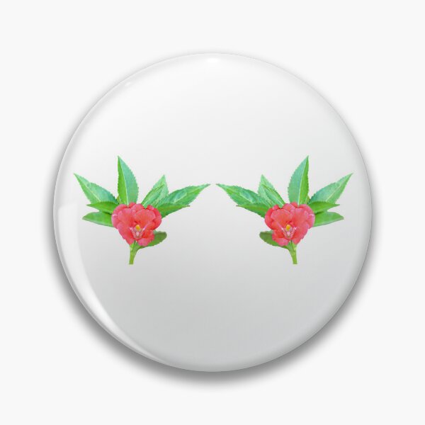 Item preview, Two red flowers and two fresh green leaves. designed and sold by MiMee4451.