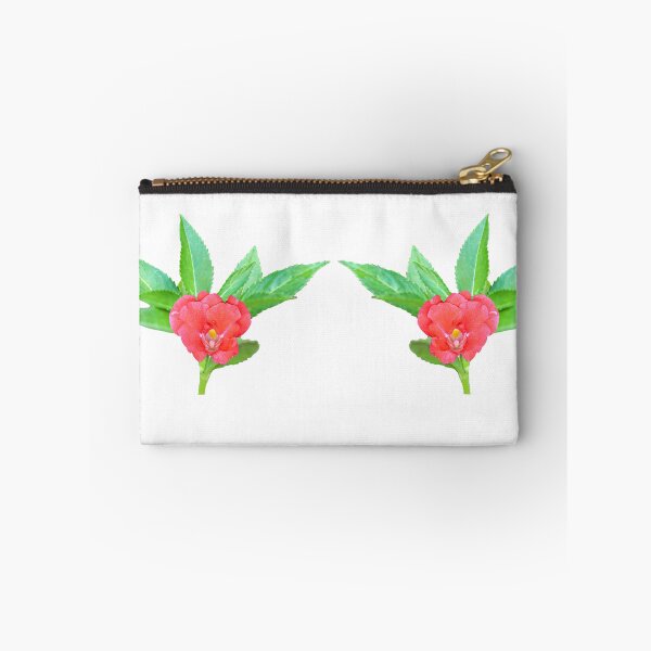Item preview, Two red flowers and two fresh green leaves. designed and sold by MiMee4451.