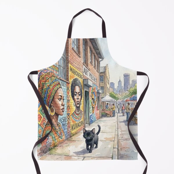 Item preview, Cute Little Black Cat in Johannesburg, South Africa, walking in the Maboneng Precinct (P) designed and sold by CLBC.STORE.