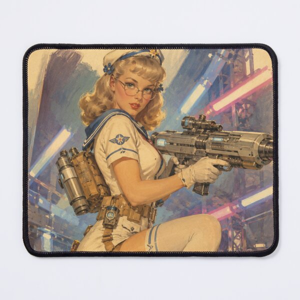 Item preview, Retro Space Ranger Pinup – Vintage Sci-Fi Rocket Girl designed and sold by Cosplayvintage.