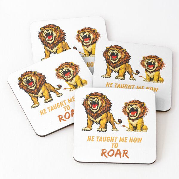 Item preview, He Taught Me How to Roar – Lion Father and Cub Illustration designed and sold by ROARSOME DESiGNS.