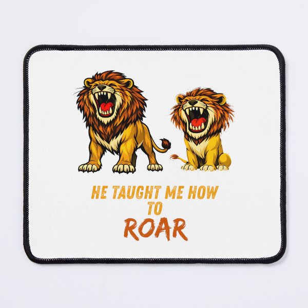 Item preview, He Taught Me How to Roar – Lion Father and Cub Illustration designed and sold by ROARSOME DESiGNS.