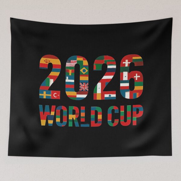 Item preview, 2026 World Cup Flags Typography designed and sold by Khadigadesings.