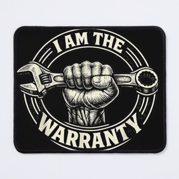 Item preview, I Am The Warranty Funny Mechanic Fist Holding Wrench Vintage Retro Logo designed and sold by LakenDraphil.