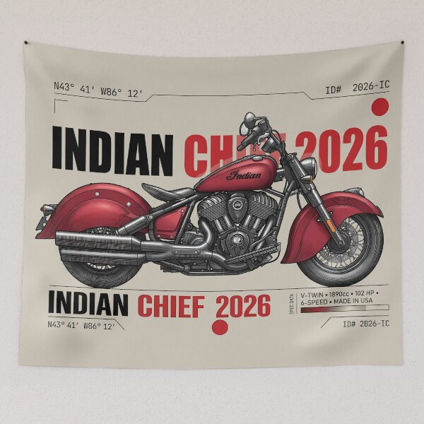 Item preview, Indian Chief 2026 Thunderstroke 116 Technical Spec Blueprint Motorcycle designed and sold by EdGraphy.