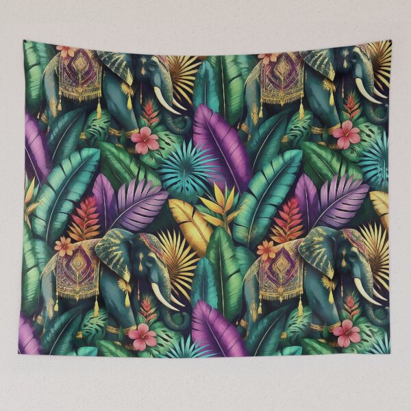 Item preview, Indian Elephant Jungle Dreams Seamless Surface Pattern designed and sold by taiche.
