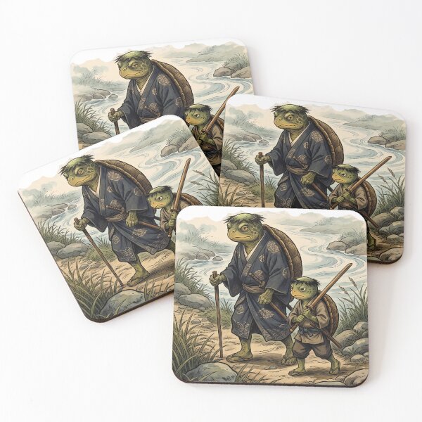 Item preview, Kappa Father and Son Journey – Japanese Folklore Father's Day Gift designed and sold by kaxymax.