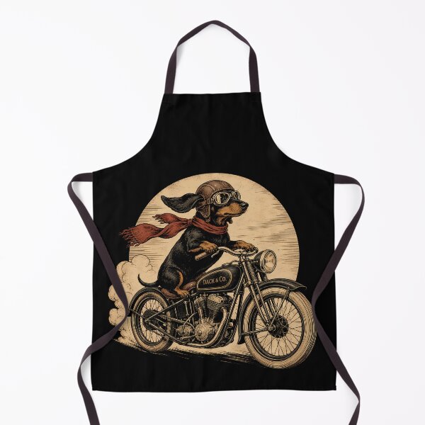 Item preview, Dachshund On A Vintage Motorcycle designed and sold by Funny Vintage Stickers And T-Shirts.