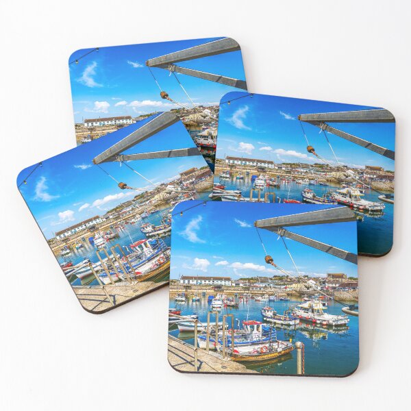 Item preview, Porthleven Harbour with Boats and Quayside Crane, Cornwall, England designed and sold by Paul Thompson Photography.