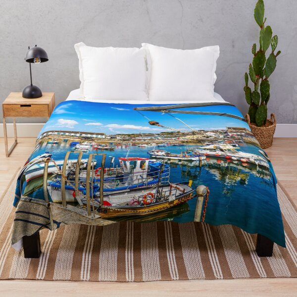 Item preview, Porthleven Harbour with Boats and Quayside Crane, Cornwall, England designed and sold by Paul Thompson Photography.
