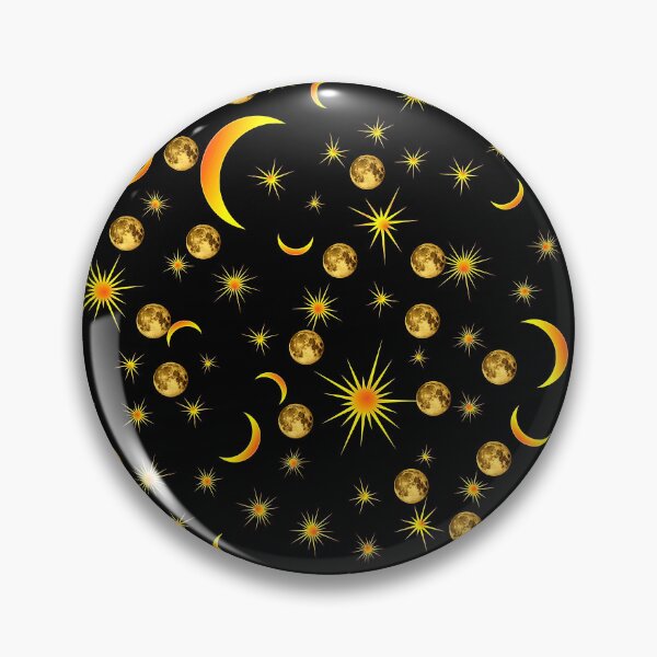 Artikelvorschau, Goldene Mondphasen und funkelnde Sterne – Himmelsmuster entworfen und verkauft von FahdSpaceArt.
