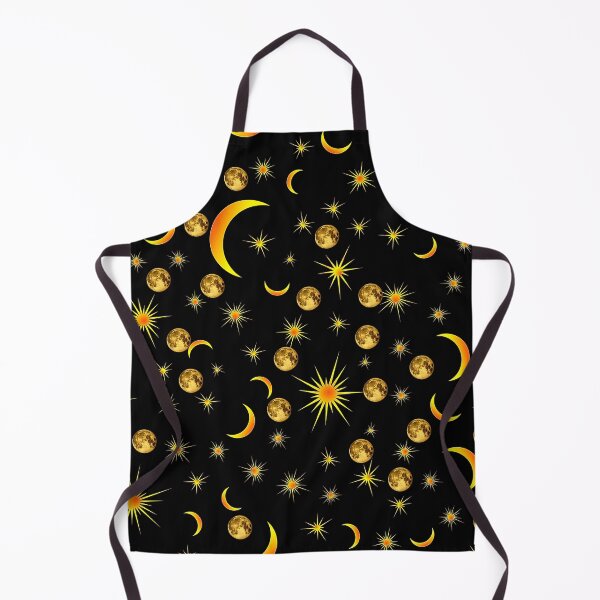 Item preview, Golden Moon Phases and Twinkling Stars Celestial Pattern designed and sold by FahdSpaceArt.