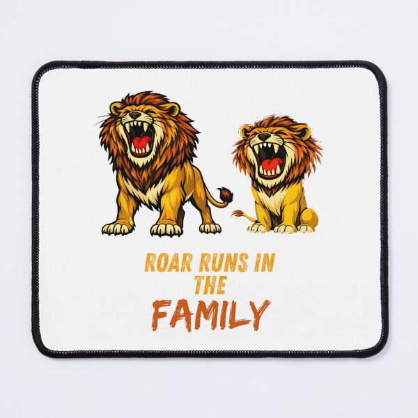Item preview, Roar Runs in the Family – Lion Father and Cub Illustration designed and sold by ROARSOME DESiGNS.