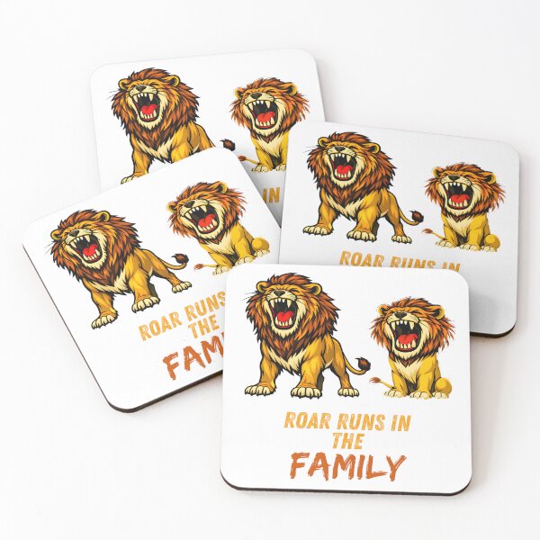 Item preview, Roar Runs in the Family – Lion Father and Cub Illustration designed and sold by ROARSOME DESiGNS.