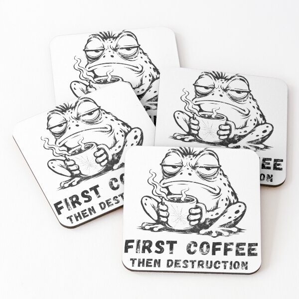 Item preview, First Coffee Then Destruction - Grumpy Coffee Lover designed and sold by wesdesignshop.