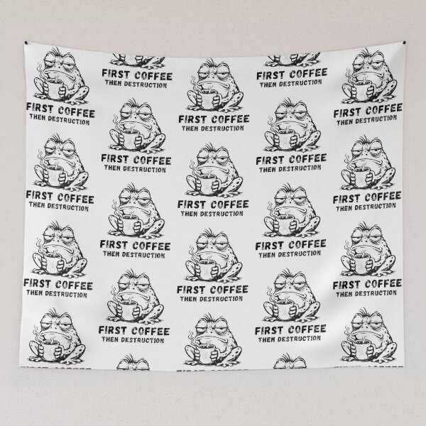 Item preview, First Coffee Then Destruction - Grumpy Coffee Lover designed and sold by wesdesignshop.