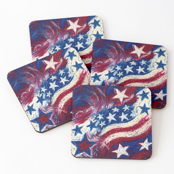 Item preview, Stars and Stripes Oil Pastel Doodle designed and sold by LibertyForge-Co.