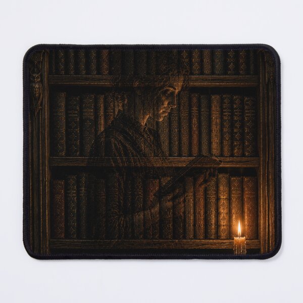 Item preview, The Ghost Librarian | Hidden Image Dark Academia Library Art | Gothic Bookshelf Fantasy designed and sold by Esterlane.