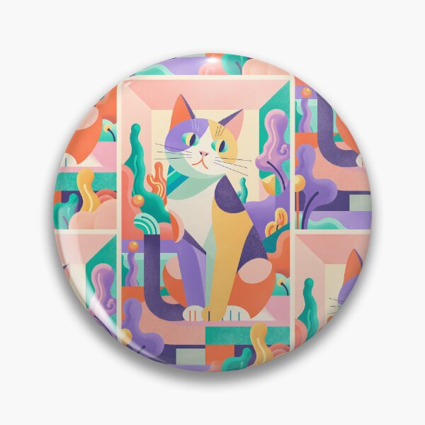 Item preview, Magic Cat in Pastel Geometric Forest designed and sold by Idealforme.