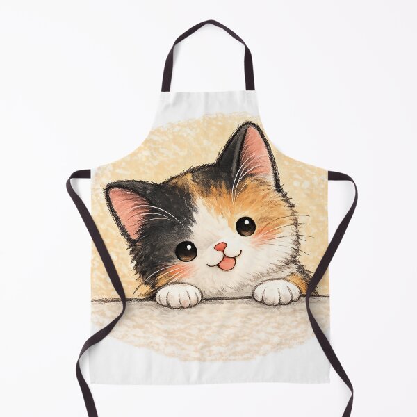 Item preview, Cute Calico Kitten Peeking Over Edge designed and sold by Ninejoe.