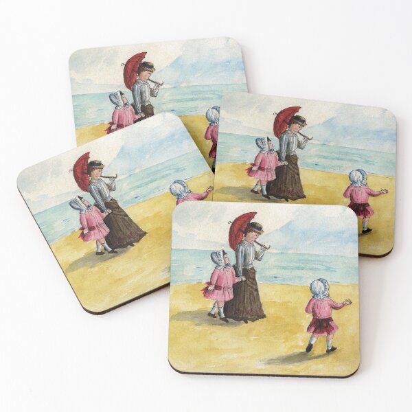 Item preview, Mother and daughters on the seashore in 1885 designed and sold by TerryKerrImages.