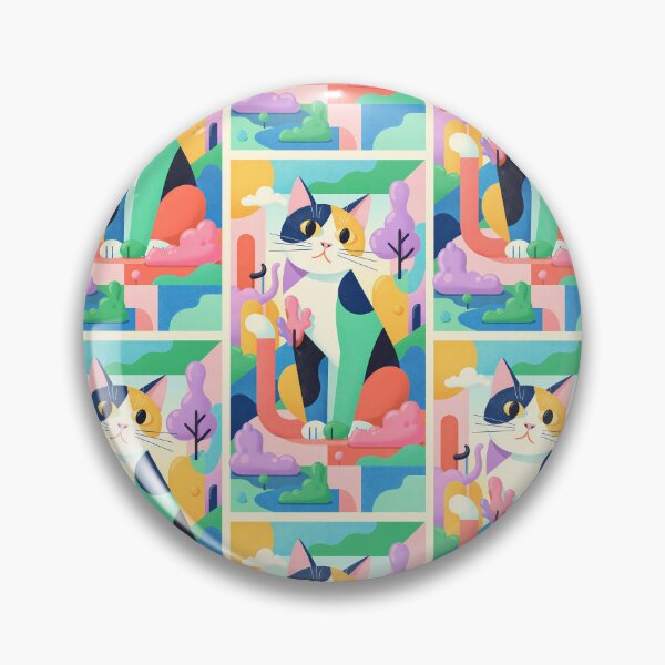 Item preview,  Magic Cat in Pastel Geometric Forest designed and sold by Idealforme.