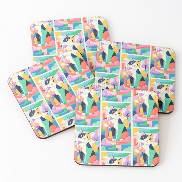 Item preview,  Magic Cat in Pastel Geometric Forest designed and sold by Idealforme.