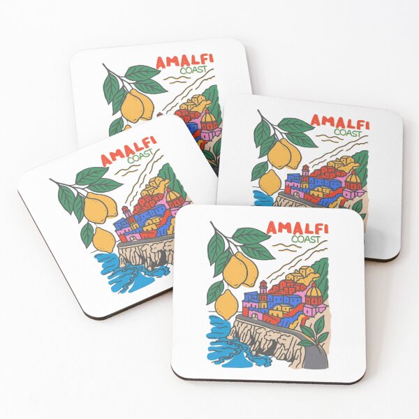 Item preview, Amalfi Coast Italy Travel Poster Retro Mediterranean Art designed and sold by HBDStudio.