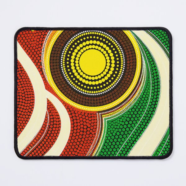Item preview, Dot Painting Sun Flow Red And Green designed and sold by AboriginalartVI.