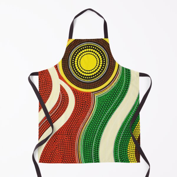 Item preview, Dot Painting Sun Flow Red And Green designed and sold by AboriginalartVI.