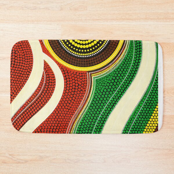 Item preview, Dot Painting Sun Flow Red And Green designed and sold by AboriginalartVI.