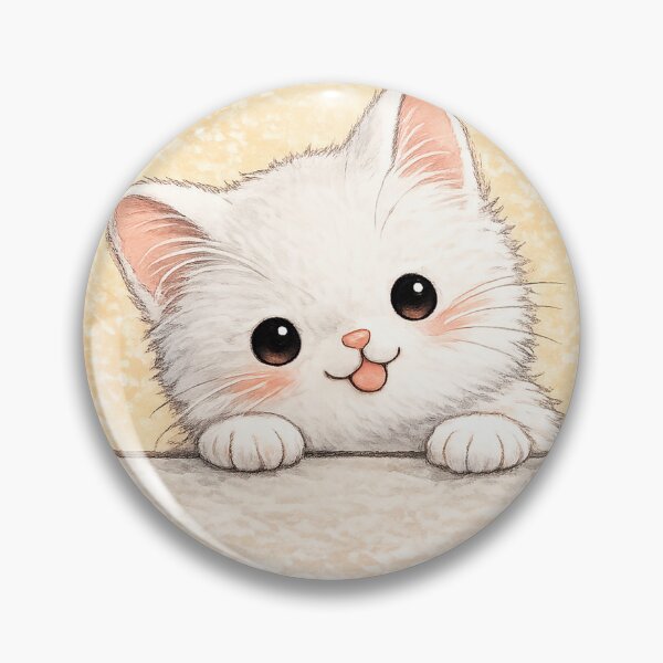 Item preview, Cute White Kitten Peeking Over Edge designed and sold by Ninejoe.