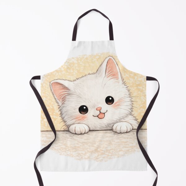 Item preview, Cute White Kitten Peeking Over Edge designed and sold by Ninejoe.