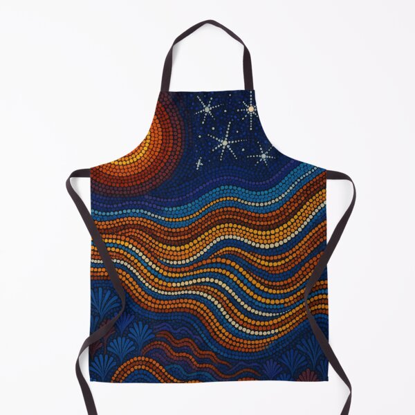 Item preview, Dot Painting Sun And Plants Royal Blue designed and sold by AboriginalartVI.
