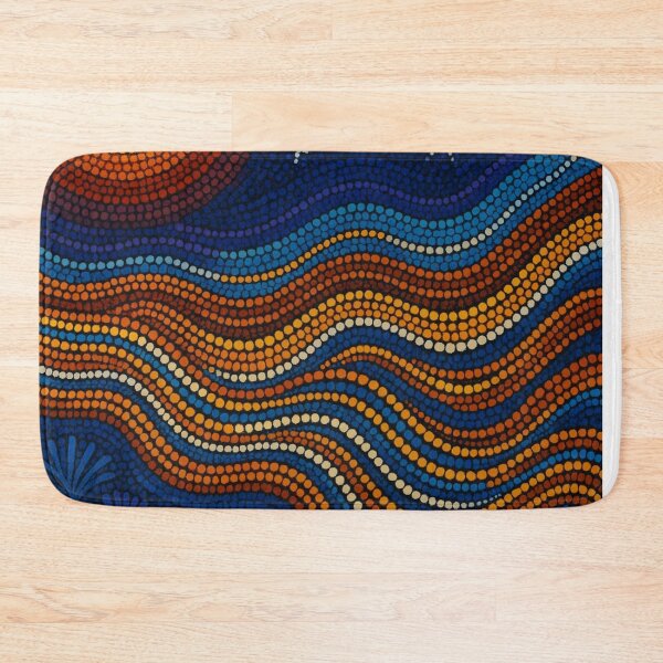 Item preview, Dot Painting Sun And Plants Royal Blue designed and sold by AboriginalartVI.