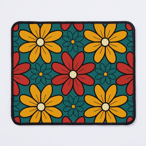 Item preview, Green, Red and Yellow Vintage Flowers Design 5E designed and sold by StefanStudioArt.