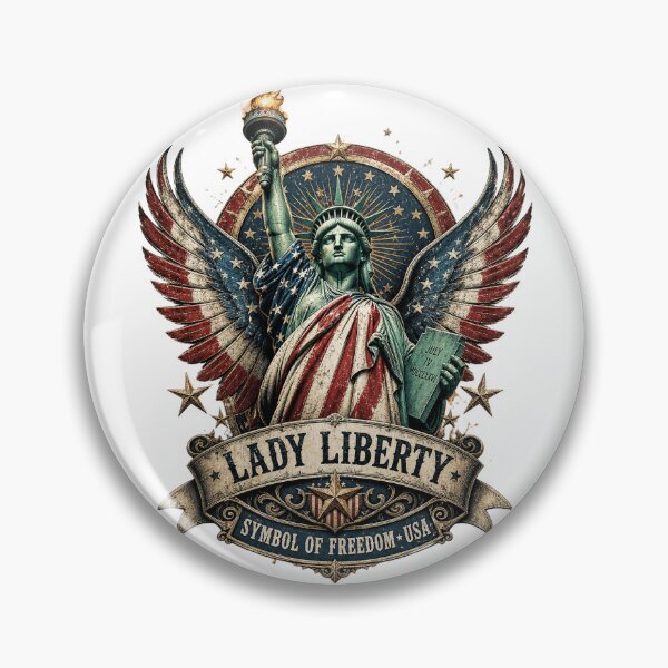 Artikelvorschau, Freiheitsstatue, patriotisches USA-Flaggenemblem entworfen und verkauft von Sergio1106.