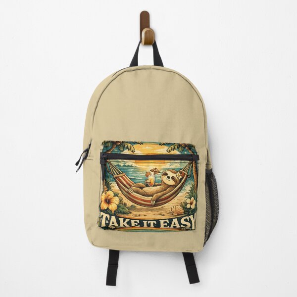 Item preview, Take It Easy Retro Sloth Beach Design designed and sold by Simo Studio.