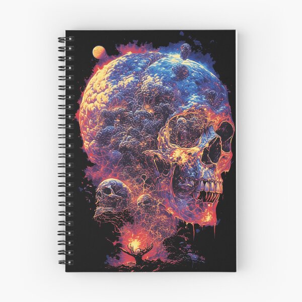 Item preview, vintage pulp art skull out of space designed and sold by aliraweb.