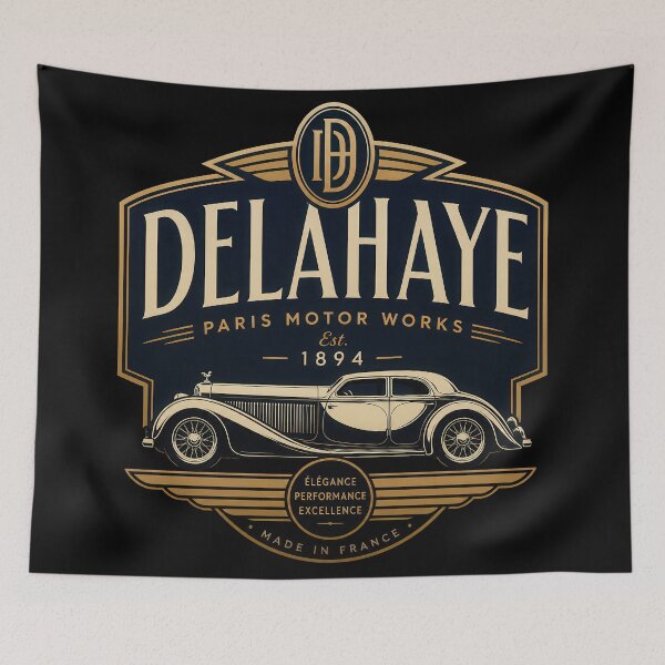 Item preview, Delahaye French Classic Luxury Automobile Art designed and sold by Retr0Tshirts.