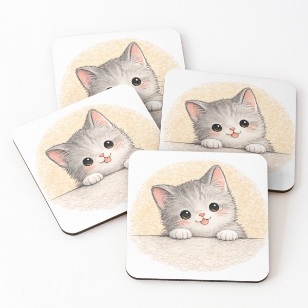 Item preview, Cute Gray Kitten Peeking Over Edge designed and sold by Ninejoe.